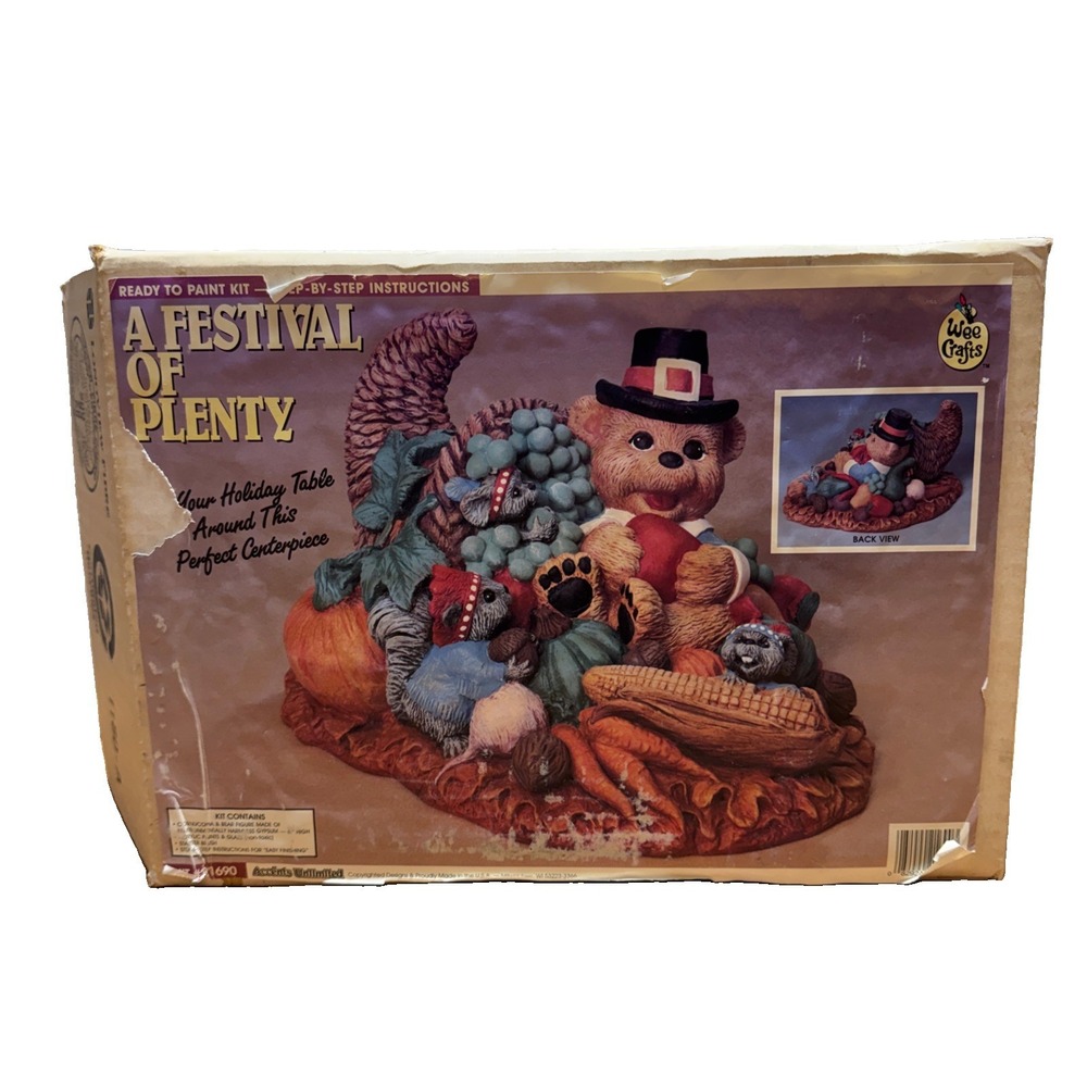 NEW VTG Wee Crafts A Festival Of Plenty Thanksgiving Paintable Accents Unlimited